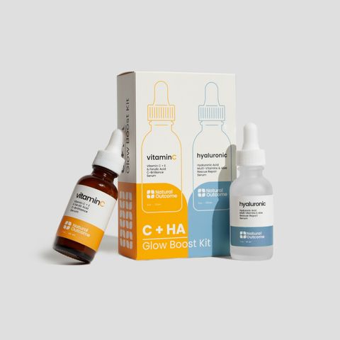 HA & Vitamin C Serum Set | Brighten + Hydrate – Natural Outcome